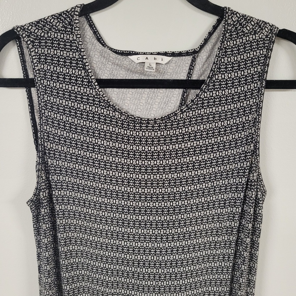CAbi Black and White Patterned Maxi Dress